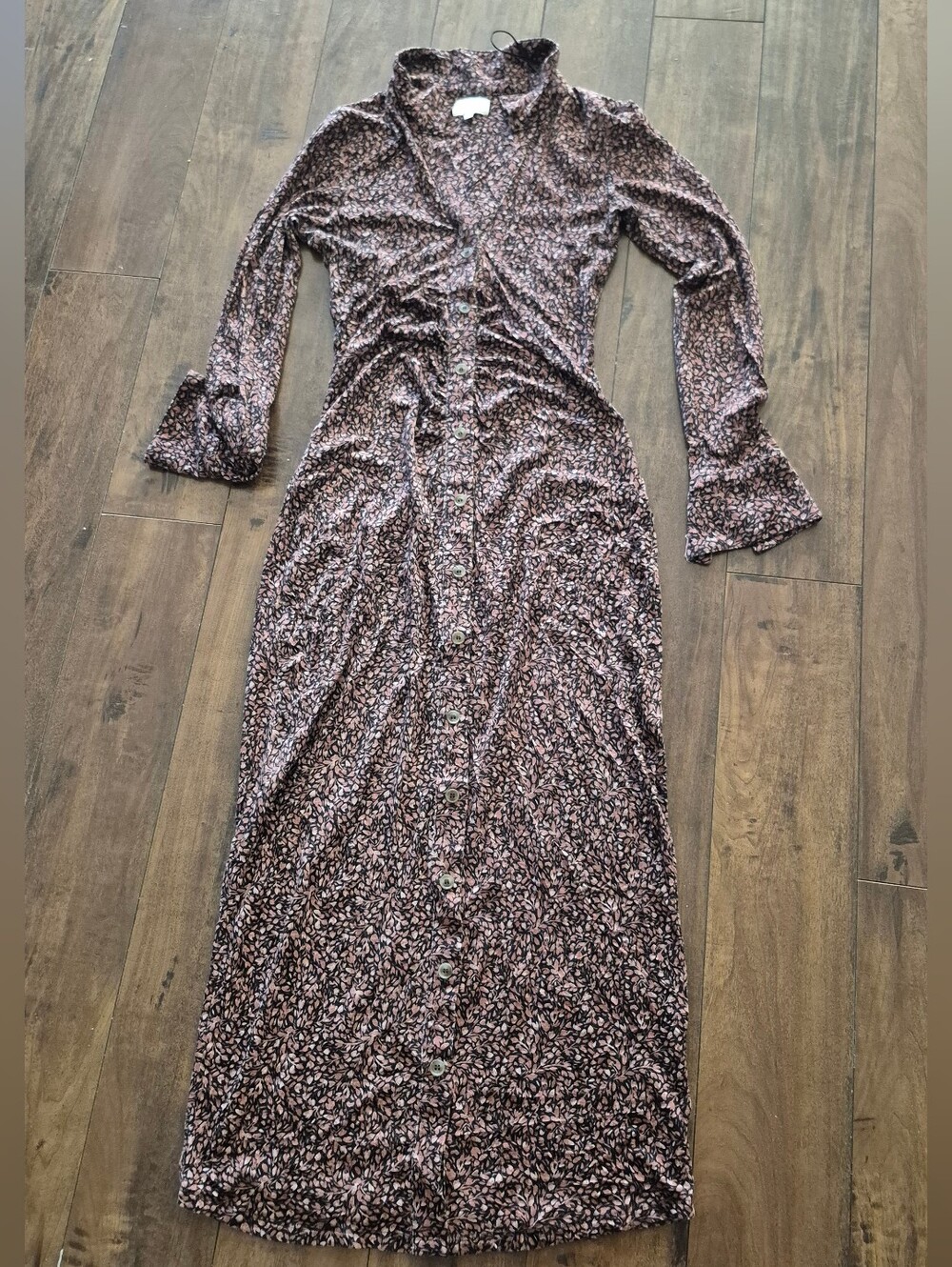 Gentle Fawn Black Dress with Pink Micro Floral Print - Picture 3 of 8